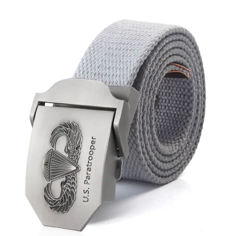 SupSindy New Men&Women Military Canvas Belt Luxury US Paratrooper Metal Buckle Jeans Belt Army Tactical Belts for Men Strap Male