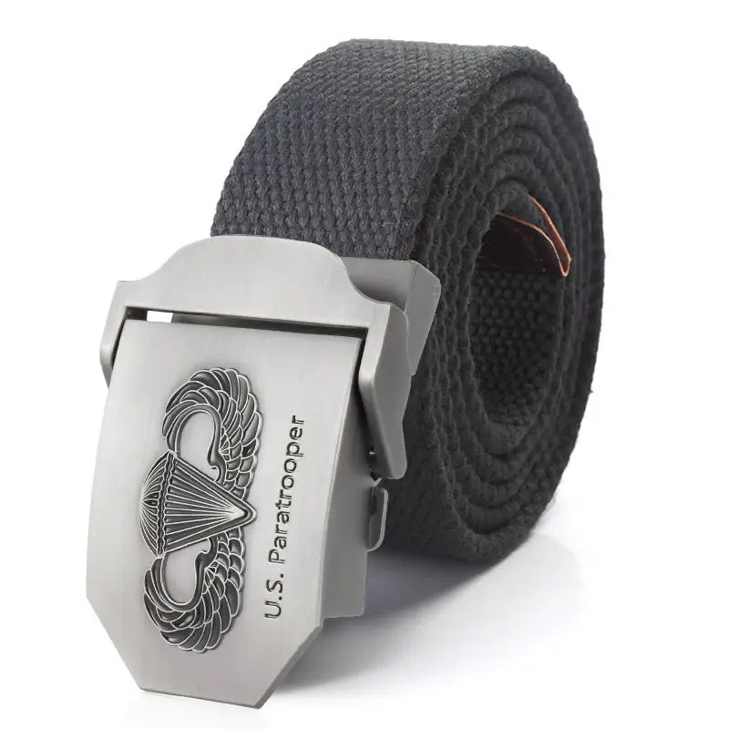 SupSindy New Men&Women Military Canvas Belt Luxury US Paratrooper Metal Buckle Jeans Belt Army Tactical Belts for Men Strap Male