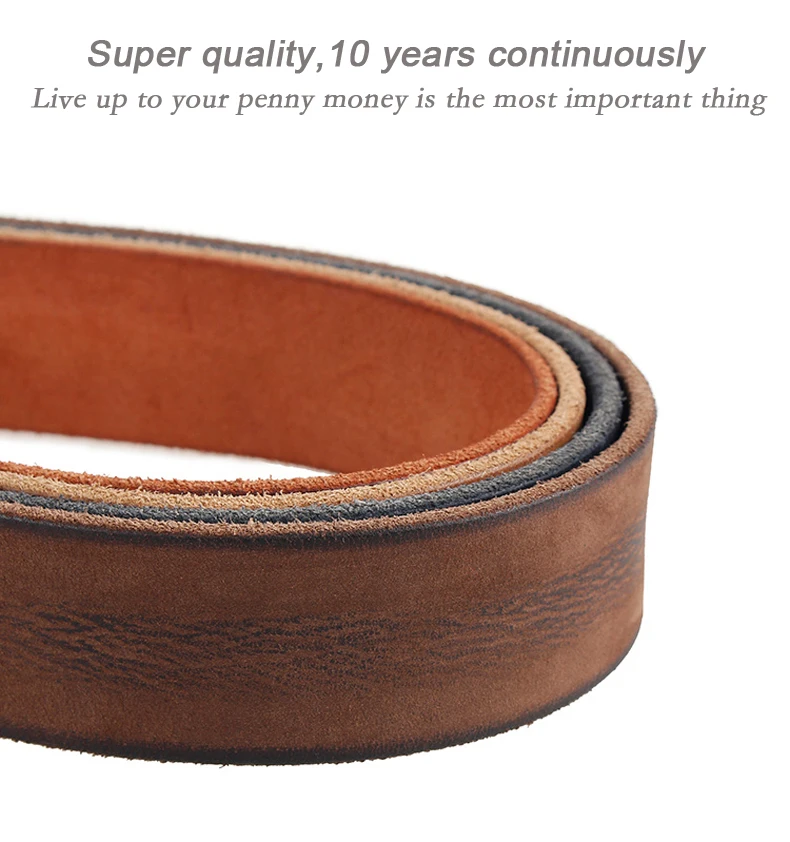 Natural Cowhide Belt For Men's Hard Metal Buckle Soft Original Cowhide Men Leather Belt Unique Texture Real Leather Jeans Belt
