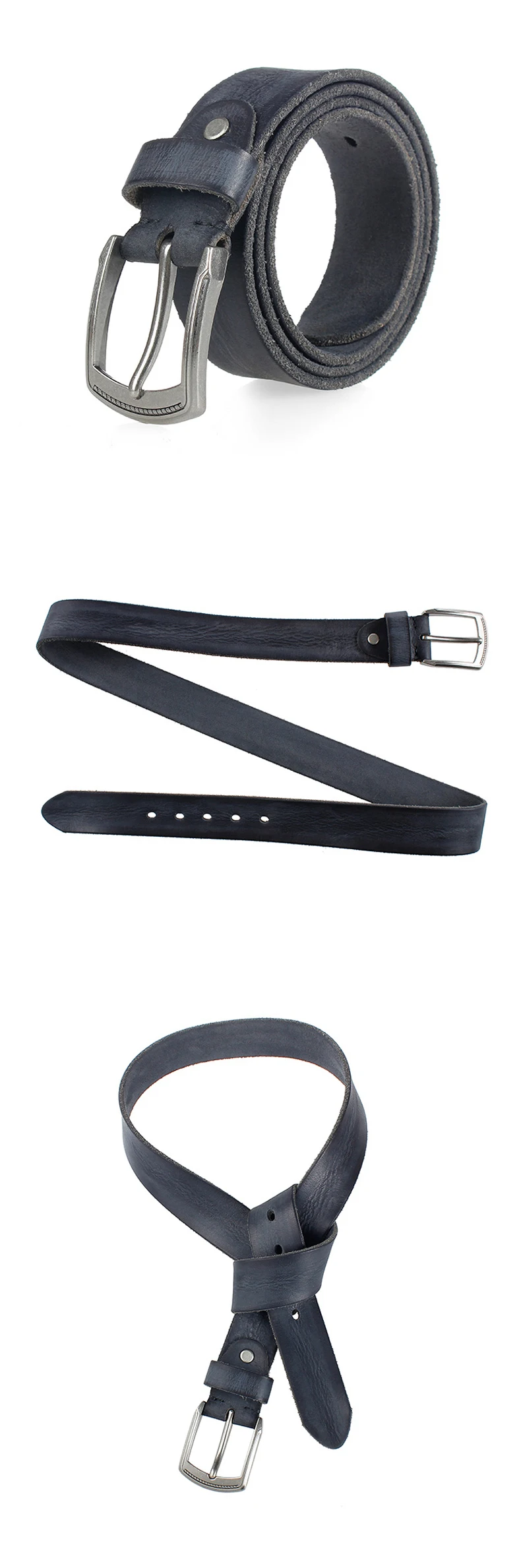 Natural Cowhide Belt For Men's Hard Metal Buckle Soft Original Cowhide Men Leather Belt Unique Texture Real Leather Jeans Belt