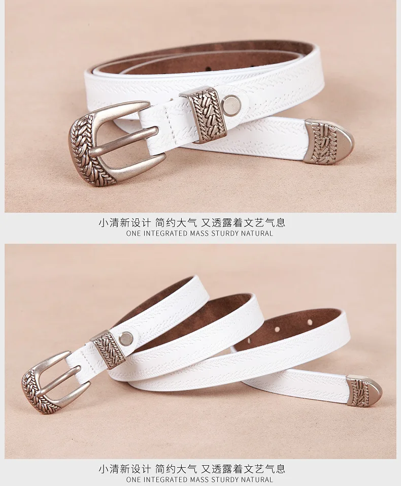 Maikun Fashion Women's Pin Buckle Temperament Belt Casual Leather Fine Vintage Pants for Women with Jeans