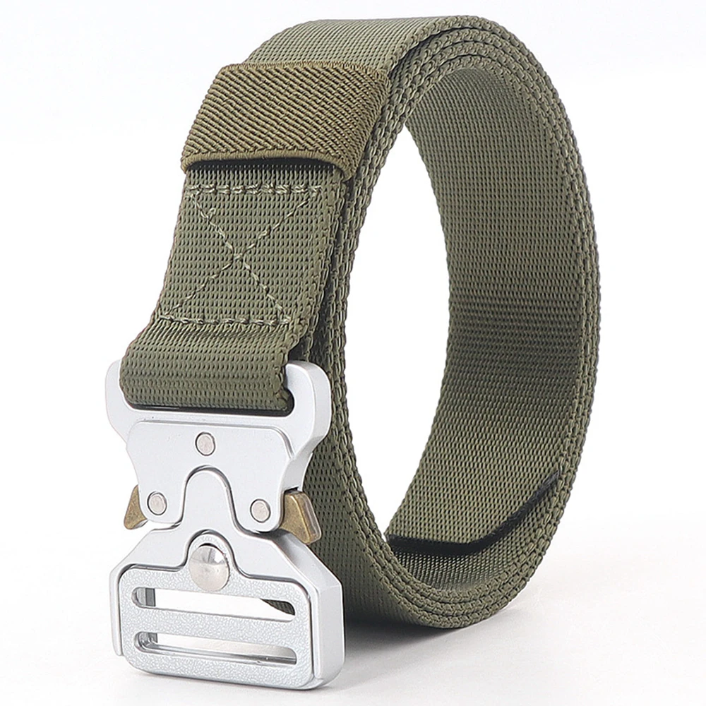 32mm Wide Heavy Duty Military Tactical Belt for Men And Women with Quick Release Alloy Buckle Adjustable Nylon Webbing Work Belt