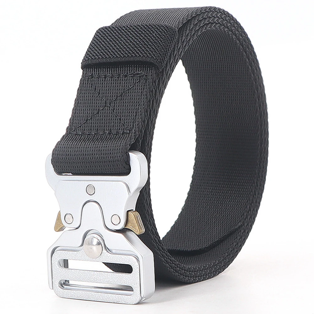 32mm Wide Heavy Duty Military Tactical Belt for Men And Women with Quick Release Alloy Buckle Adjustable Nylon Webbing Work Belt