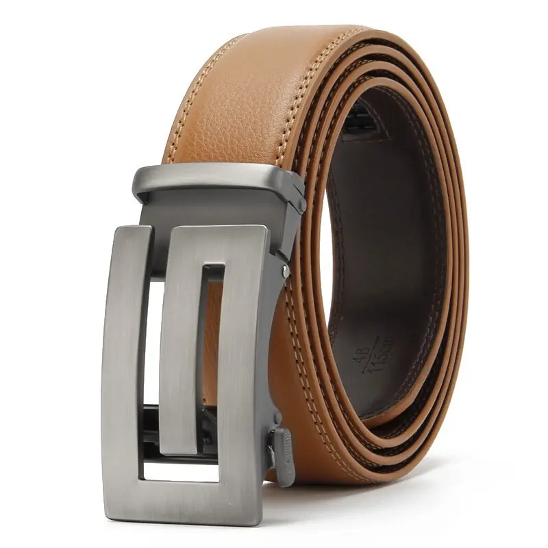 Belts Men Automatic Buckle Design Genuine Leather Belt For Men Luxury Leather Men's High Quality Male belt 110-130cm