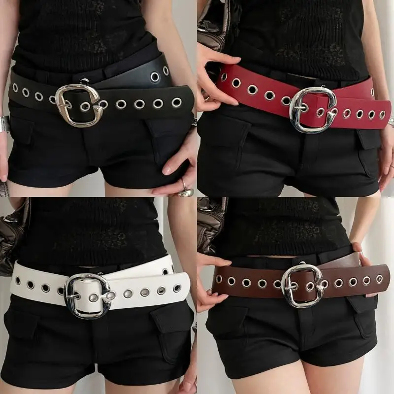 1pcs Punk Style Design Sense Wide Belt Female Y2k Personality Advanced Sense With Skirt Jeans Belt PU Leather Belt Accessories