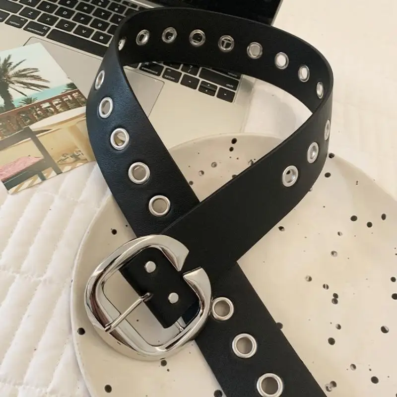 1pcs Punk Style Design Sense Wide Belt Female Y2k Personality Advanced Sense With Skirt Jeans Belt PU Leather Belt Accessories
