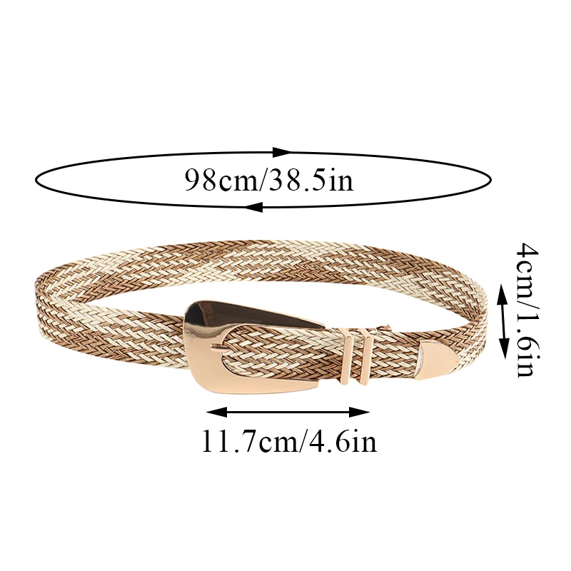 Fashion Women PP Straw Belt Bohemian Wide Elastic Waist Belt Braided Waistbelt Summer Casual Dress Waistband Apparel Accessories
