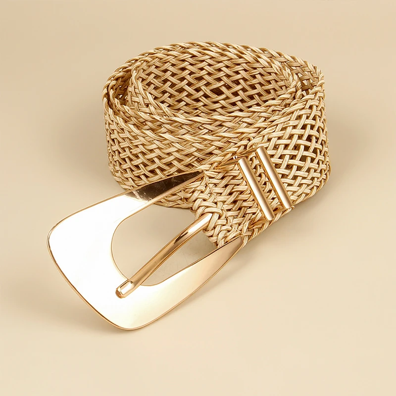 Fashion Women PP Straw Belt Bohemian Wide Elastic Waist Belt Braided Waistbelt Summer Casual Dress Waistband Apparel Accessories