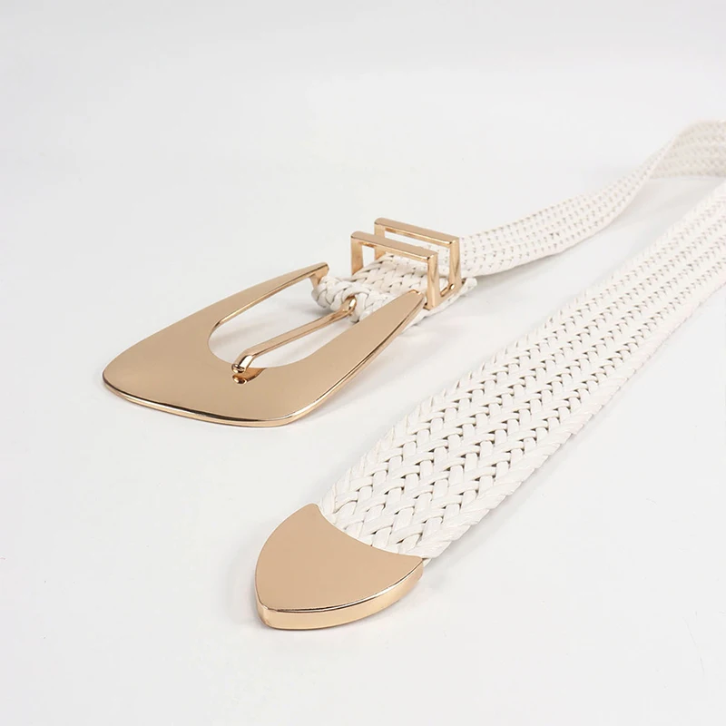 Fashion Women PP Straw Belt Bohemian Wide Elastic Waist Belt Braided Waistbelt Summer Casual Dress Waistband Apparel Accessories