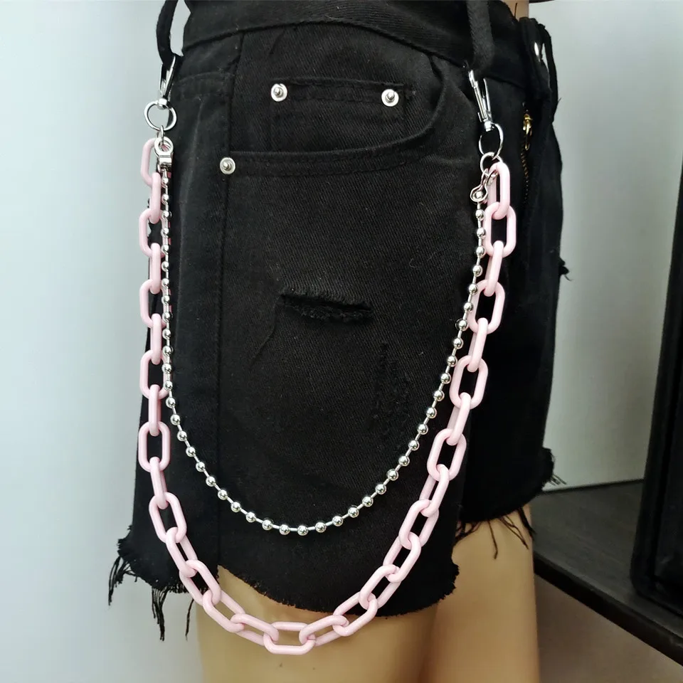 Punk Waist Chain Belt Silver Trousers Chain for Women Jeans Belt Chain for Pants Cool Metal Rock Chain Hiphop Summer Jewelry