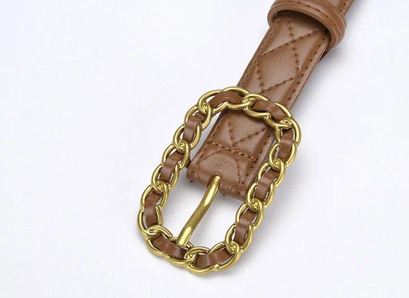 Women Belts Many Colurs Optional Genuine Leather Fashion Women's Pin Buckle Belt 2.3cm Wide Female Accessories 2022 FSA299