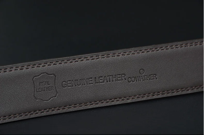 COWATHER 2021 Genuine Leather belts for men High quality brown black color metal automatic buckle Strap male Jeans cowboy CZ045