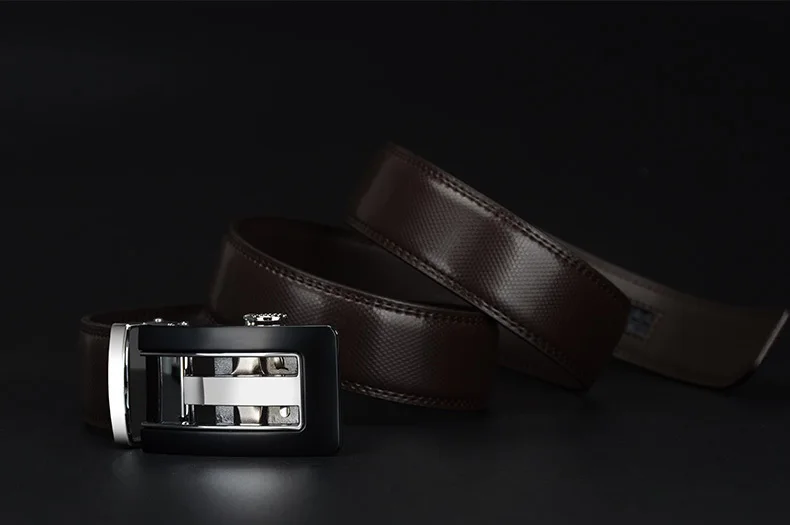 COWATHER 2021 Genuine Leather belts for men High quality brown black color metal automatic buckle Strap male Jeans cowboy CZ045