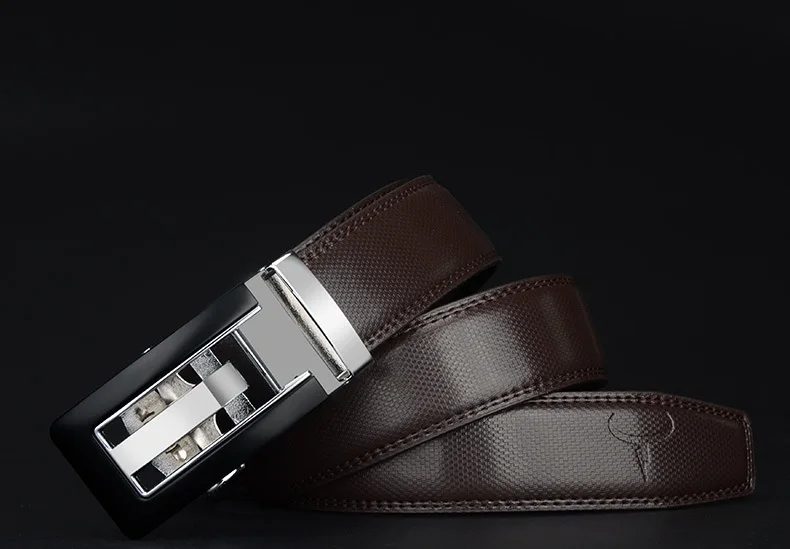 COWATHER 2021 Genuine Leather belts for men High quality brown black color metal automatic buckle Strap male Jeans cowboy CZ045