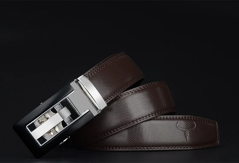 COWATHER 2021 Genuine Leather belts for men High quality brown black color metal automatic buckle Strap male Jeans cowboy CZ045