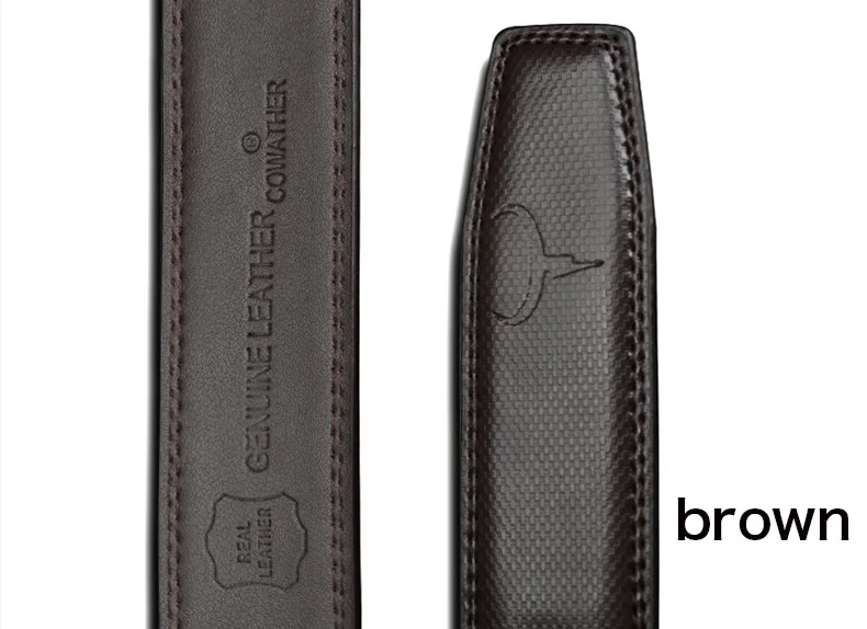COWATHER 2021 Genuine Leather belts for men High quality brown black color metal automatic buckle Strap male Jeans cowboy CZ045