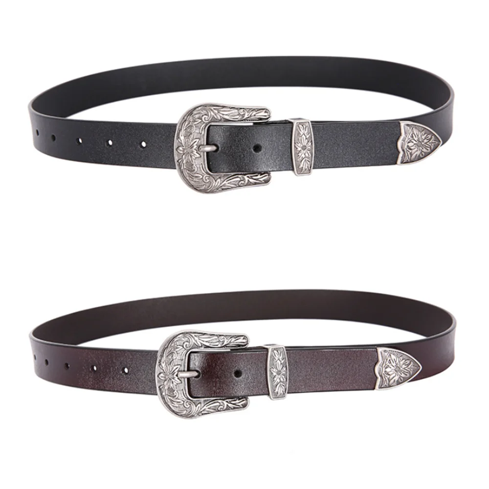 New Western Belts for Woman Plus Size Classic Pin Buckle Belts Genuine Leather Waistband Fashion Women Belt with Jeans Pants