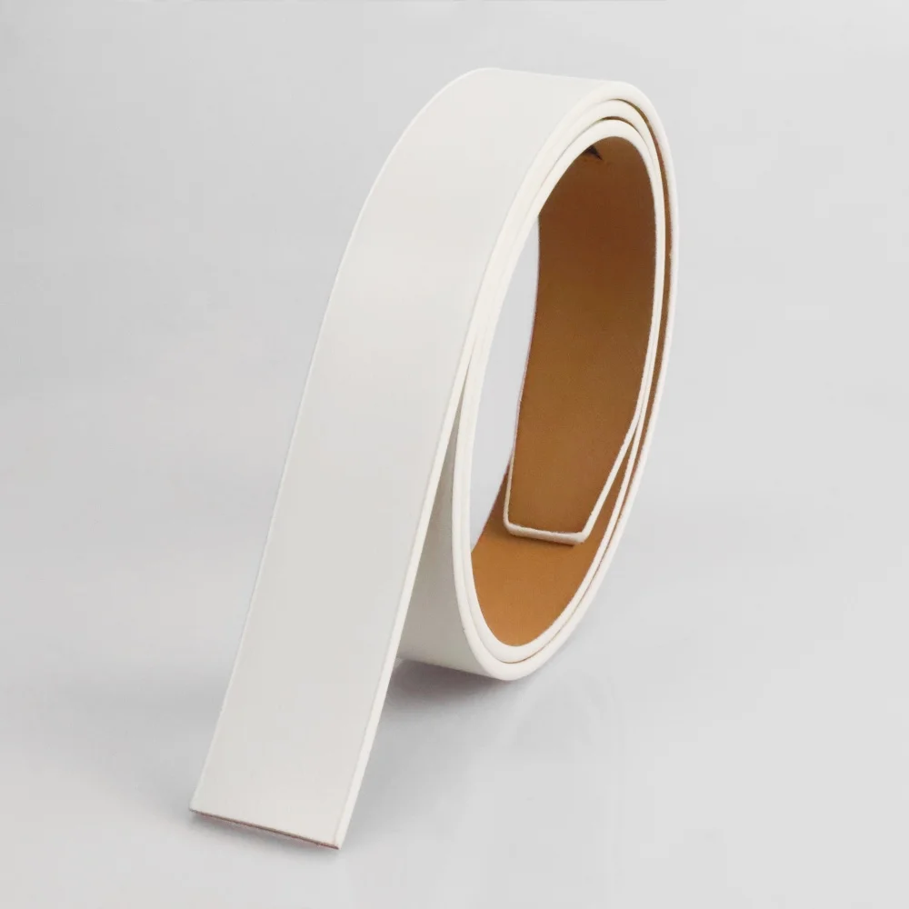3.5cm New Men's Genuine Leather Belts Automatic Buckle Belts Men Fashion No Buckle Belts High Quality White Waistband