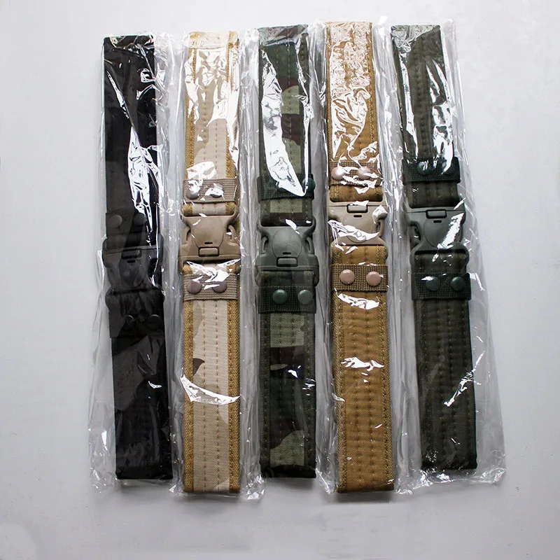 New Outdoor Combat Belts Quick Release Belt Fashion Black Men Canvas Waistband Outdoor Hunting 6 Colors 130cm Length