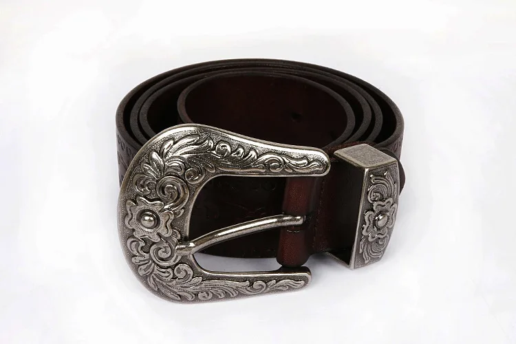 IEFB Men's Embossed Belt Leather Floral Carving Genuine Belts Men Women Jean's Decoration Luxury Designer Waistband 9W1163