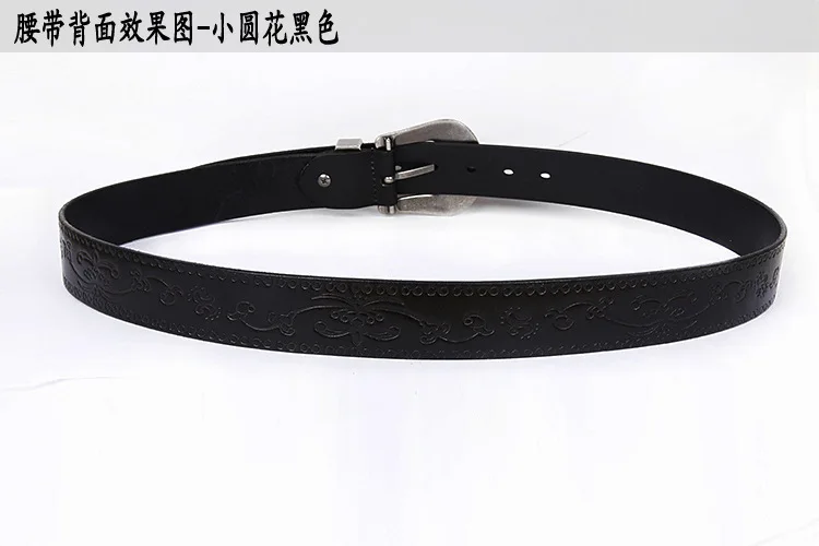 IEFB Men's Embossed Belt Leather Floral Carving Genuine Belts Men Women Jean's Decoration Luxury Designer Waistband 9W1163