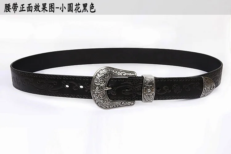 IEFB Men's Embossed Belt Leather Floral Carving Genuine Belts Men Women Jean's Decoration Luxury Designer Waistband 9W1163