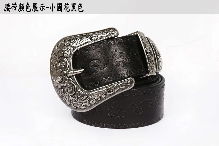IEFB Men's Embossed Belt Leather Floral Carving Genuine Belts Men Women Jean's Decoration Luxury Designer Waistband 9W1163
