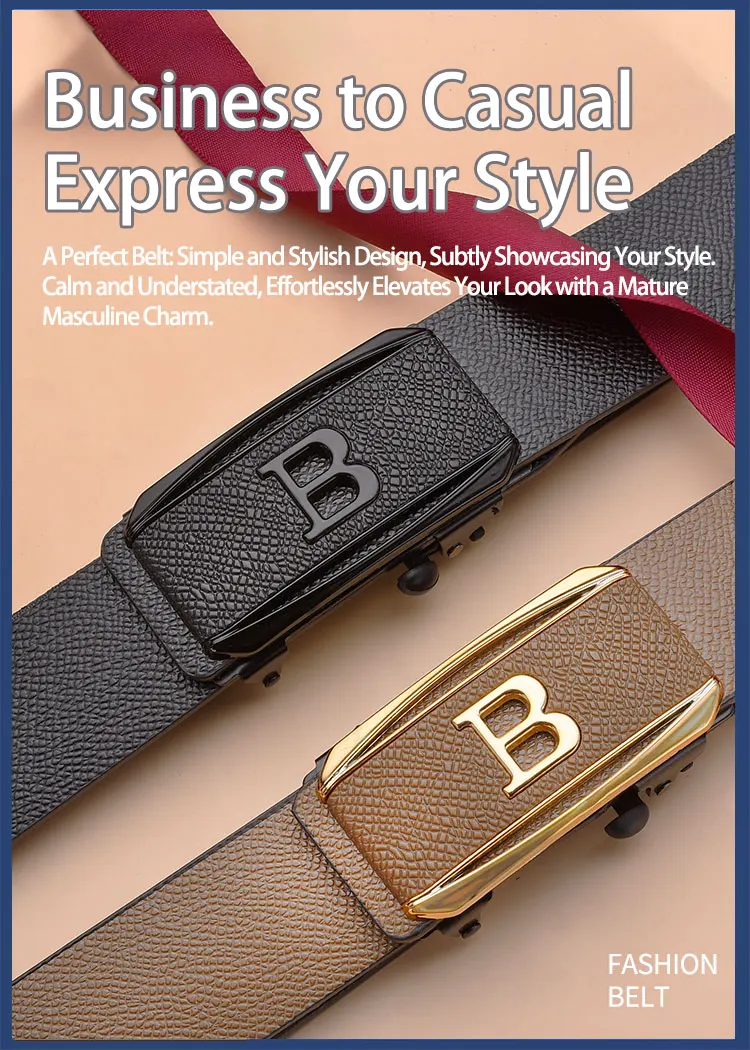 Men's Fashion Belt New High-Quality Toothless Automatic Buckle Men's Fashion Wear-Resistant Belt