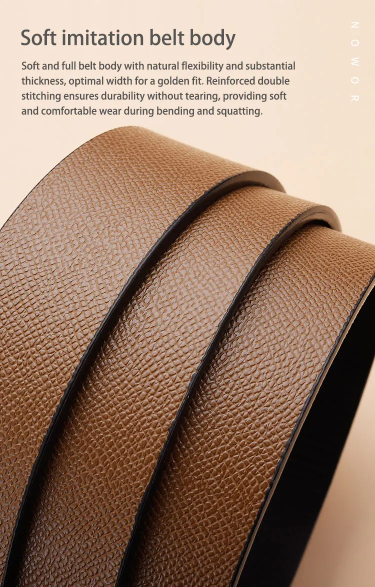 Men's Fashion Belt New High-Quality Toothless Automatic Buckle Men's Fashion Wear-Resistant Belt
