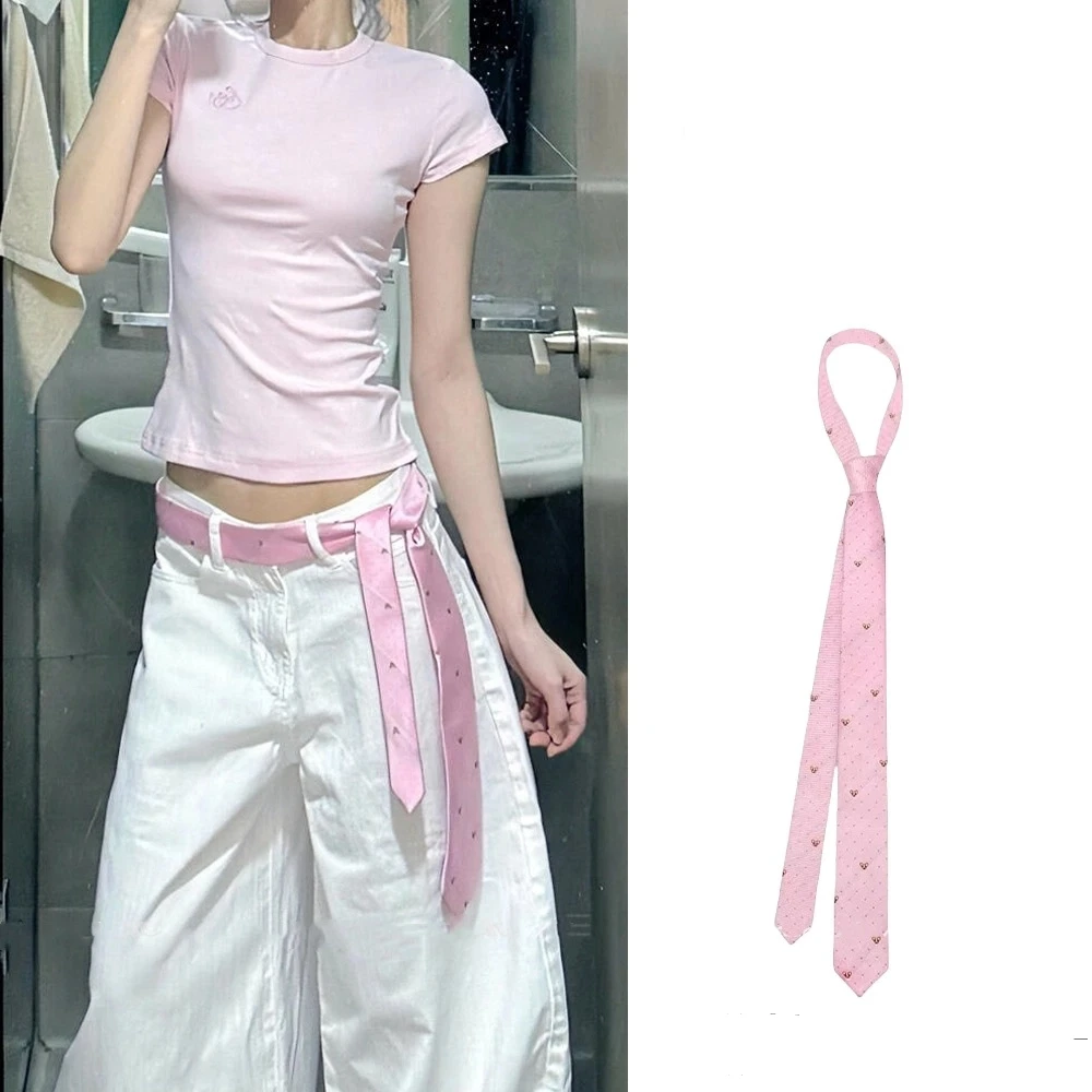 Trendy Long Skinny Plaid Waist Belt with Jeans Necktie Scarf - Fashionable Hairband & Decorative Accessory for Stylish Outfits