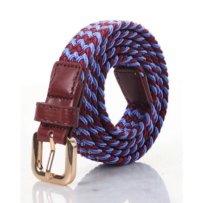 SupSindy Women&Children's Elastic Belt Pin Buckle Weave Stretch Canvas Belt Candy Colors Luxury Jeans Belts for Boys Girls Strap
