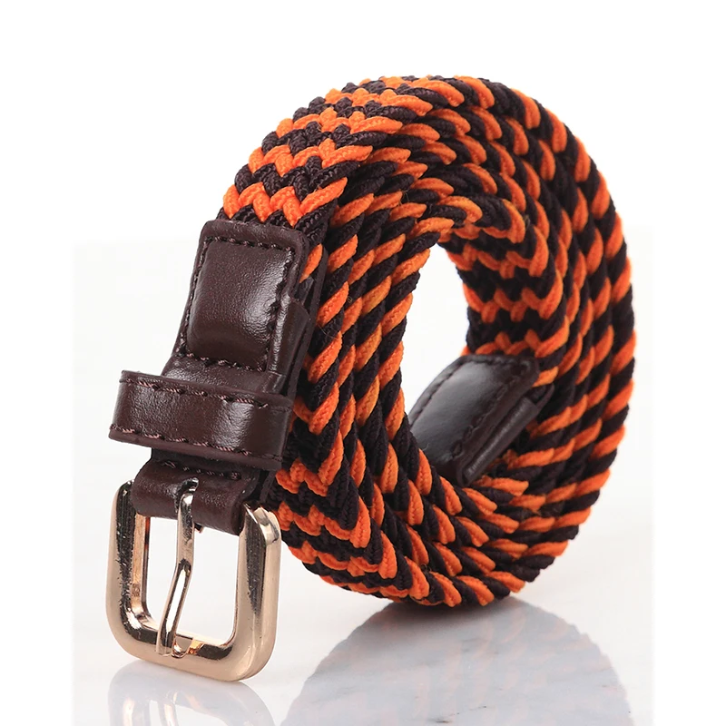 SupSindy Women&Children's Elastic Belt Pin Buckle Weave Stretch Canvas Belt Candy Colors Luxury Jeans Belts for Boys Girls Strap