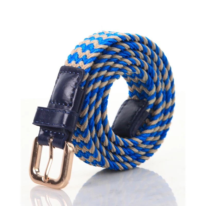 SupSindy Women&Children's Elastic Belt Pin Buckle Weave Stretch Canvas Belt Candy Colors Luxury Jeans Belts for Boys Girls Strap