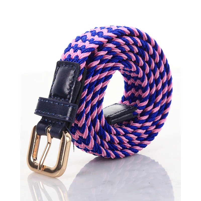 SupSindy Women&Children's Elastic Belt Pin Buckle Weave Stretch Canvas Belt Candy Colors Luxury Jeans Belts for Boys Girls Strap
