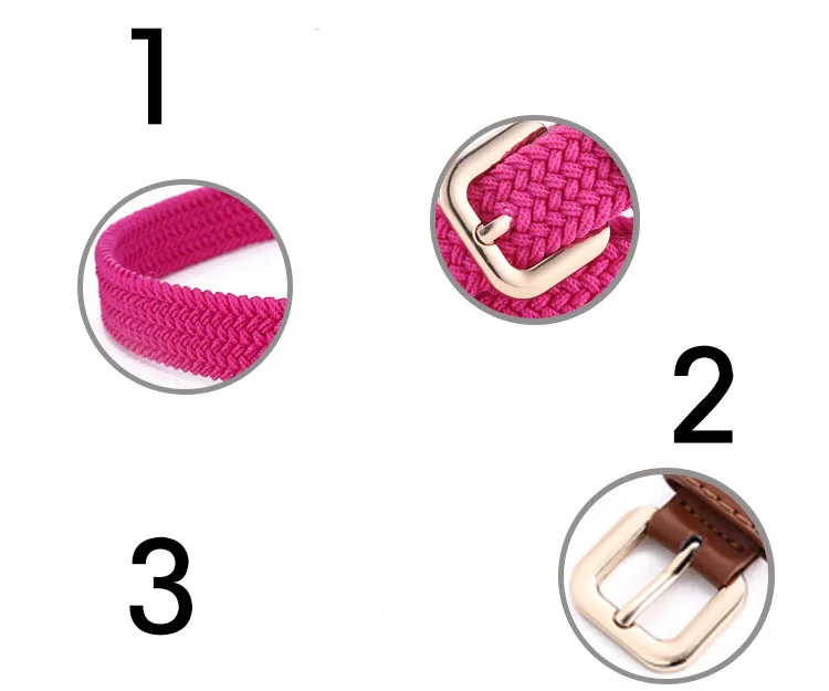 SupSindy Women&Children's Elastic Belt Pin Buckle Weave Stretch Canvas Belt Candy Colors Luxury Jeans Belts for Boys Girls Strap