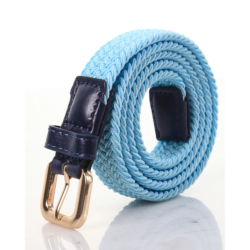 SupSindy Women&Children's Elastic Belt Pin Buckle Weave Stretch Canvas Belt Candy Colors Luxury Jeans Belts for Boys Girls Strap