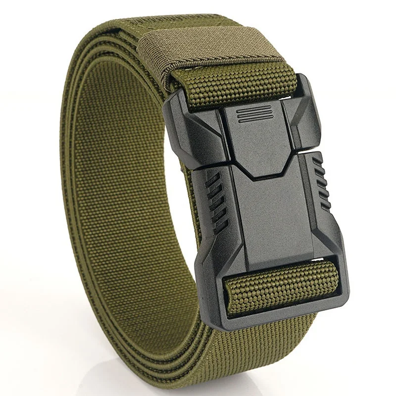 1Pcs Men's Canvas Belt - Sporty Style, Quick Release Plastic Buckle, Casual Training and Jeans Accessories