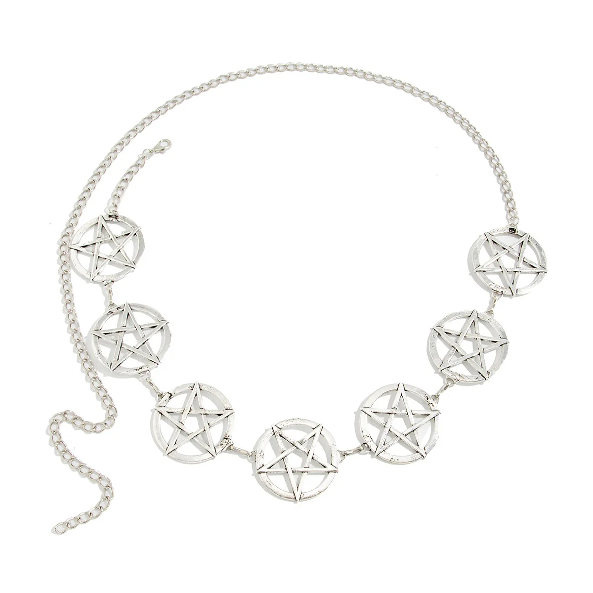 Y2K Gothic Style Women's Waist Chain, Pentagram Metal Decoration, Dark Punk Style, Halloween Accessories, Holiday Gifts