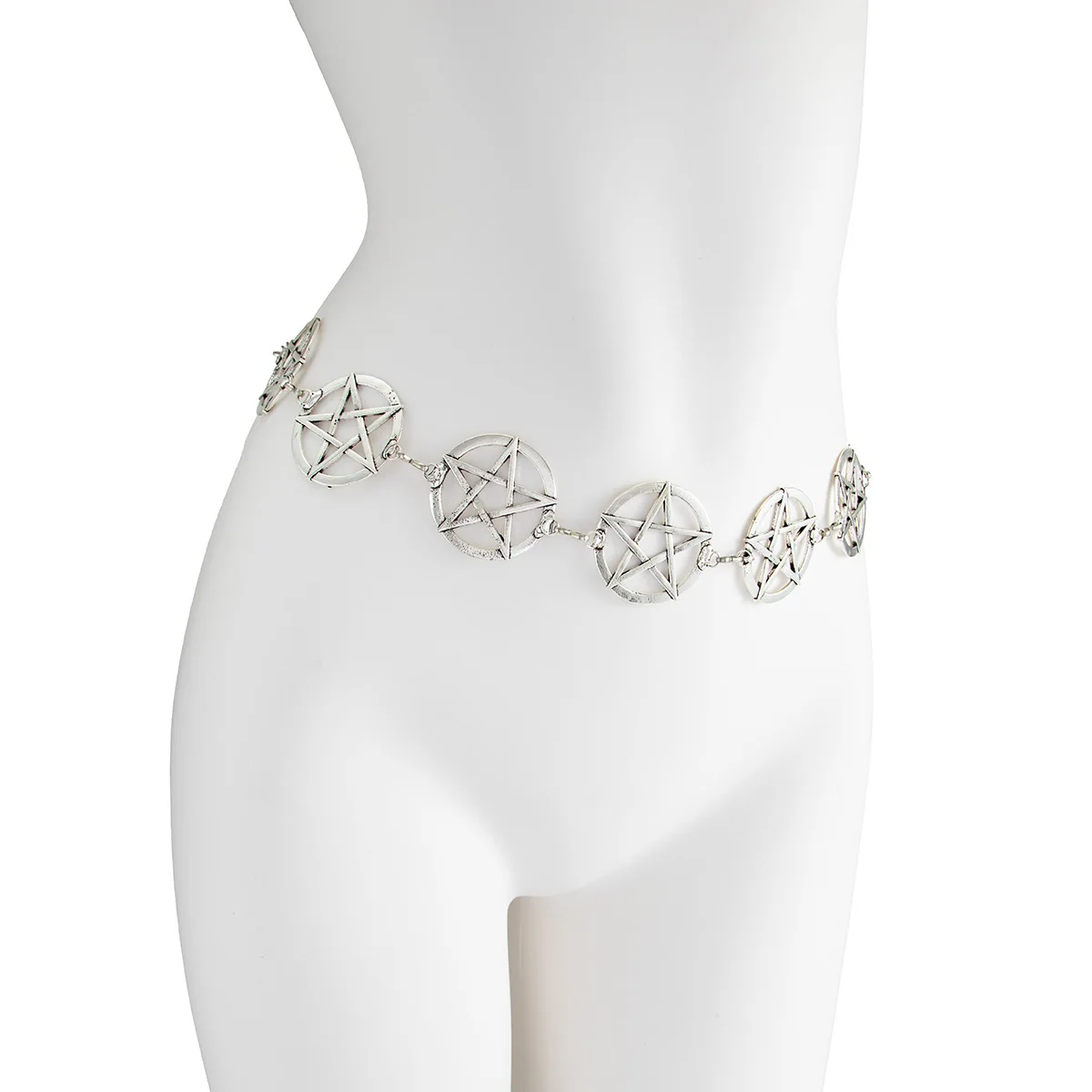 Y2K Gothic Style Women's Waist Chain, Pentagram Metal Decoration, Dark Punk Style, Halloween Accessories, Holiday Gifts
