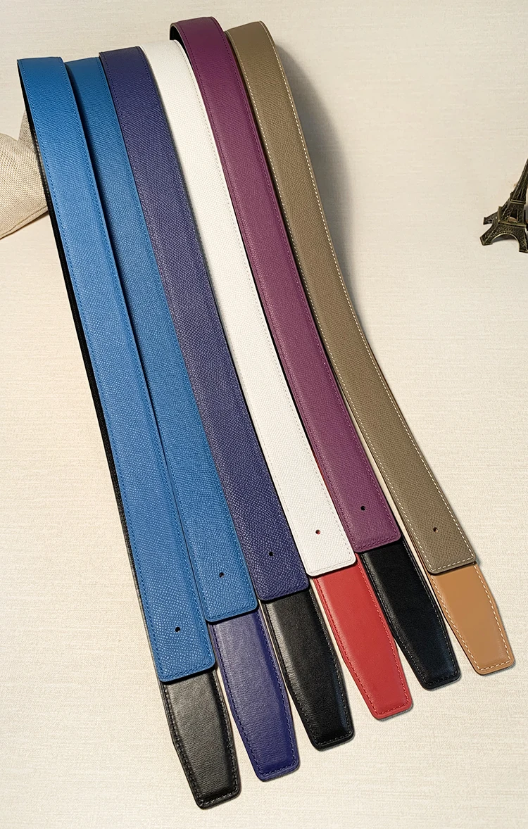 2026 WITHOUT BUCKLE Ciartuar for men women 3.2cm 19 colors belt high quality cowskin genuine leather two sides