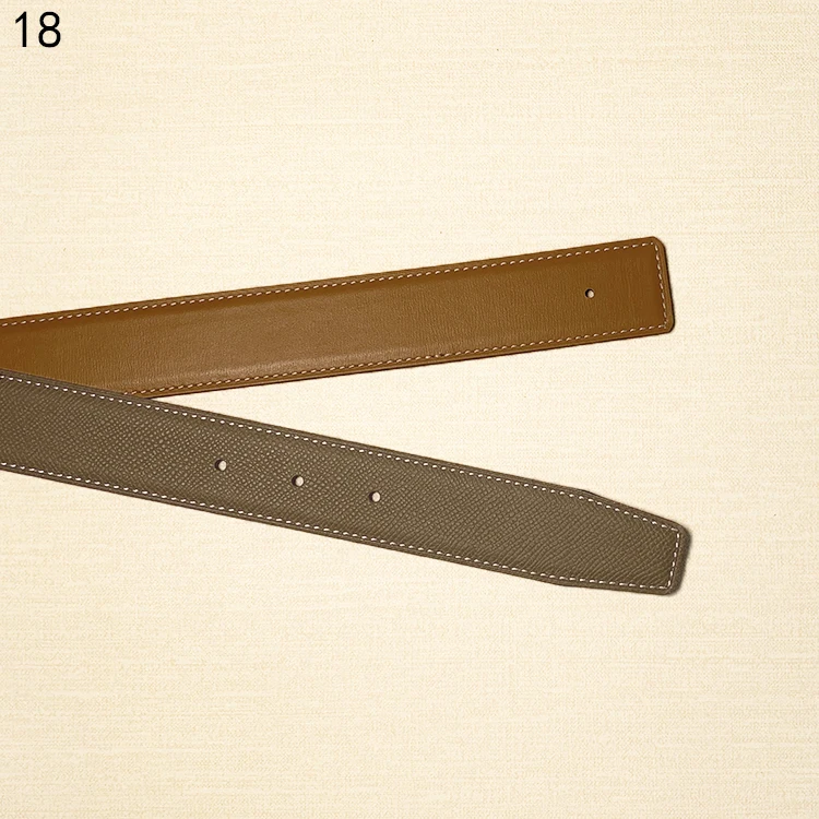 2026 WITHOUT BUCKLE Ciartuar for men women 3.2cm 19 colors belt high quality cowskin genuine leather two sides