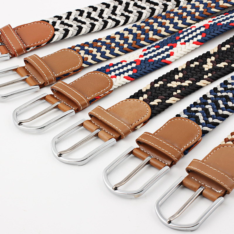 Universal Canvas Belt Elastic Woven Women Belt Jeans Needle Buckle Belt for Men Outdoor - for Jeans Adjustable Waist Belt