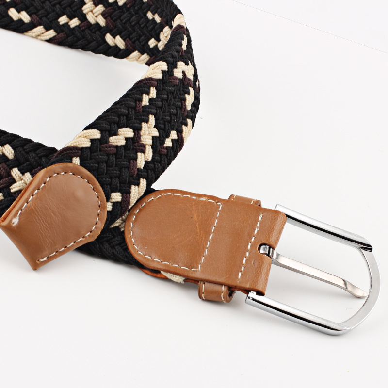 Universal Canvas Belt Elastic Woven Women Belt Jeans Needle Buckle Belt for Men Outdoor - for Jeans Adjustable Waist Belt
