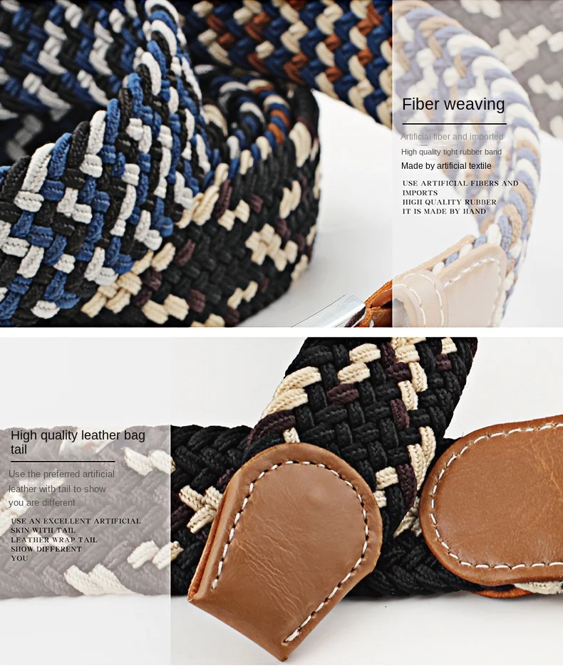 Universal Canvas Belt Elastic Woven Women Belt Jeans Needle Buckle Belt for Men Outdoor - for Jeans Adjustable Waist Belt