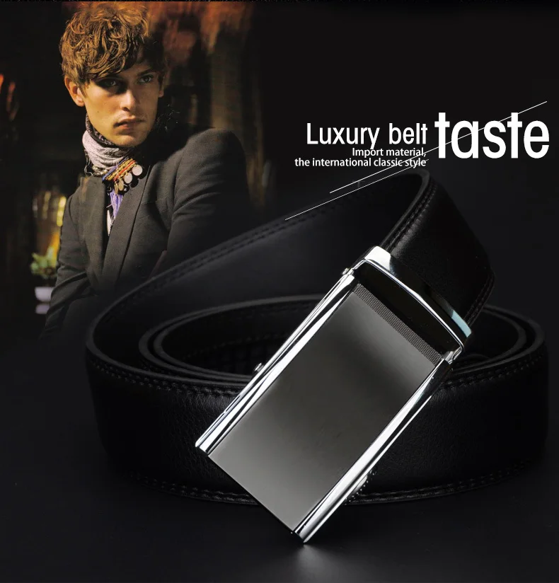 COWATHER 2021 newest cow genuine Leather Belts for Men High Quality Male luxury Brand jeans Automatic Ratchet Buckle 110-130cm
