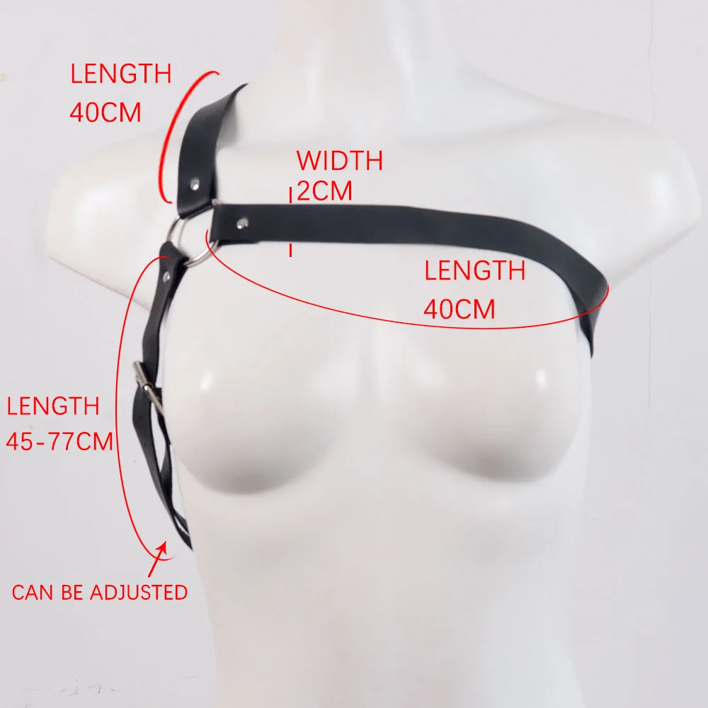 Men'S Gothic corset belt, Adjustable chest cincher, PU Synthetic Faux Leather Material, for Gothic Clothing Accessory, Body Harn