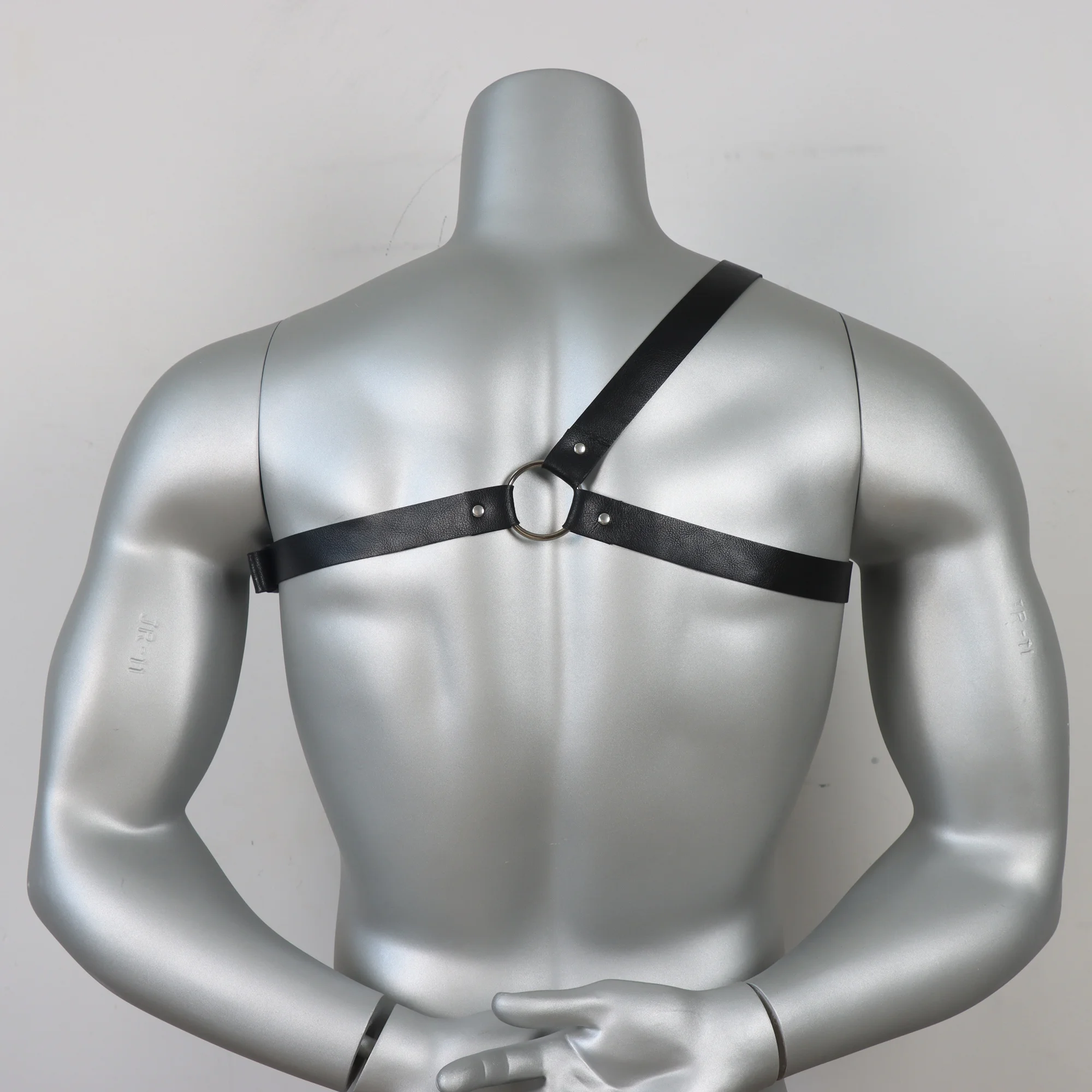 Men'S Gothic corset belt, Adjustable chest cincher, PU Synthetic Faux Leather Material, for Gothic Clothing Accessory, Body Harn
