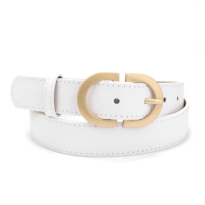Pu Leather Women's Belt Jeans Ins Style Casual Metal Buckle Student Belt Khaki Black Hot Sale Harajuku