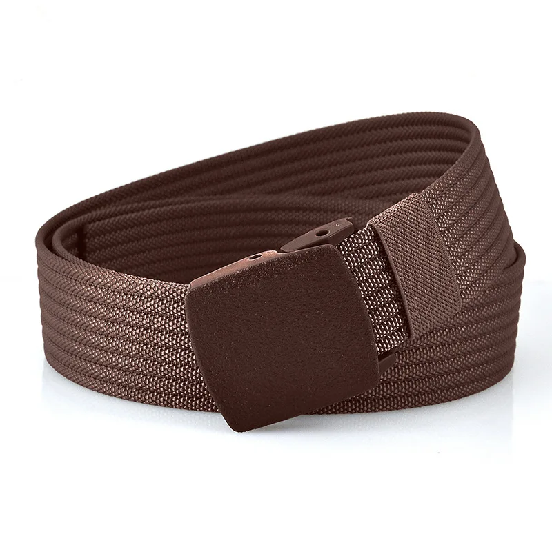 Men Belts Fashion Unisex Jeans Belts Adjustable Belt Men Outdoor Travel Tactical Waist Belt with Plastic Buckle for Pants 120cm