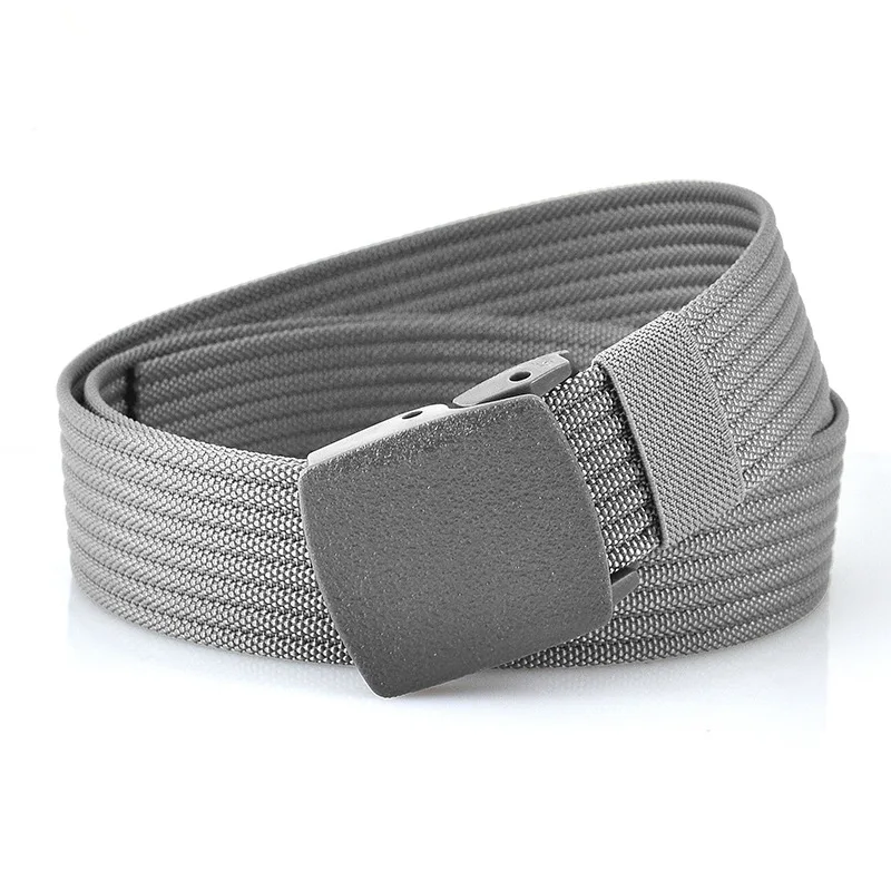 Men Belts Fashion Unisex Jeans Belts Adjustable Belt Men Outdoor Travel Tactical Waist Belt with Plastic Buckle for Pants 120cm